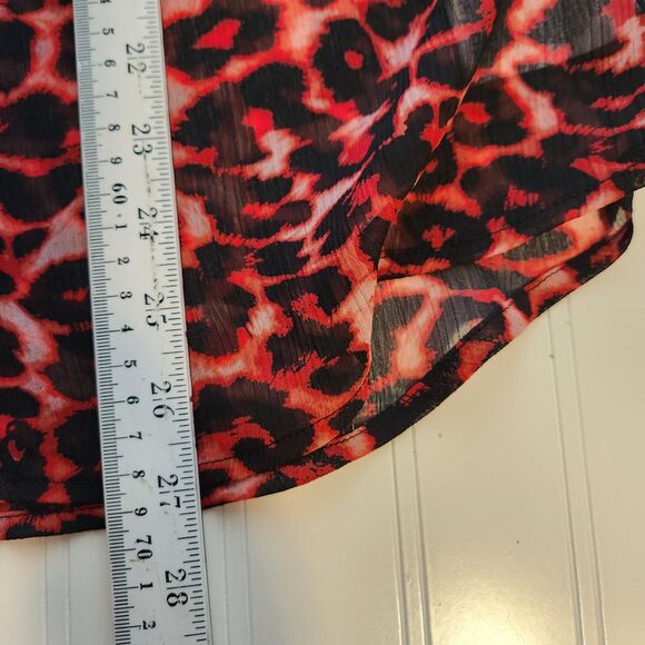 Kut From The Kloth Small Sheer Pink Animal Print Blouse - Picture 7 of 8